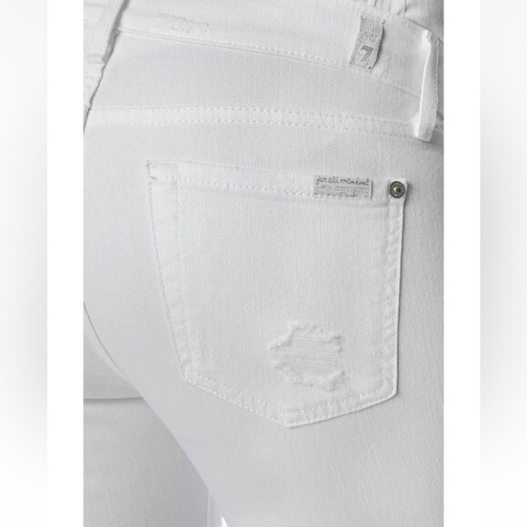 7 For All Mankind Cropped Boot Clean White Jean AU8167495S Size 26 - Picture 10 of 13